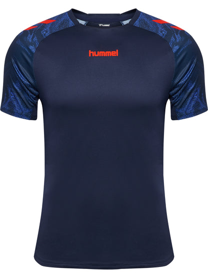 hmlBLAZE26 PRO TRAINING JERSEY S/S – MARINE/CHERRY TOMATO